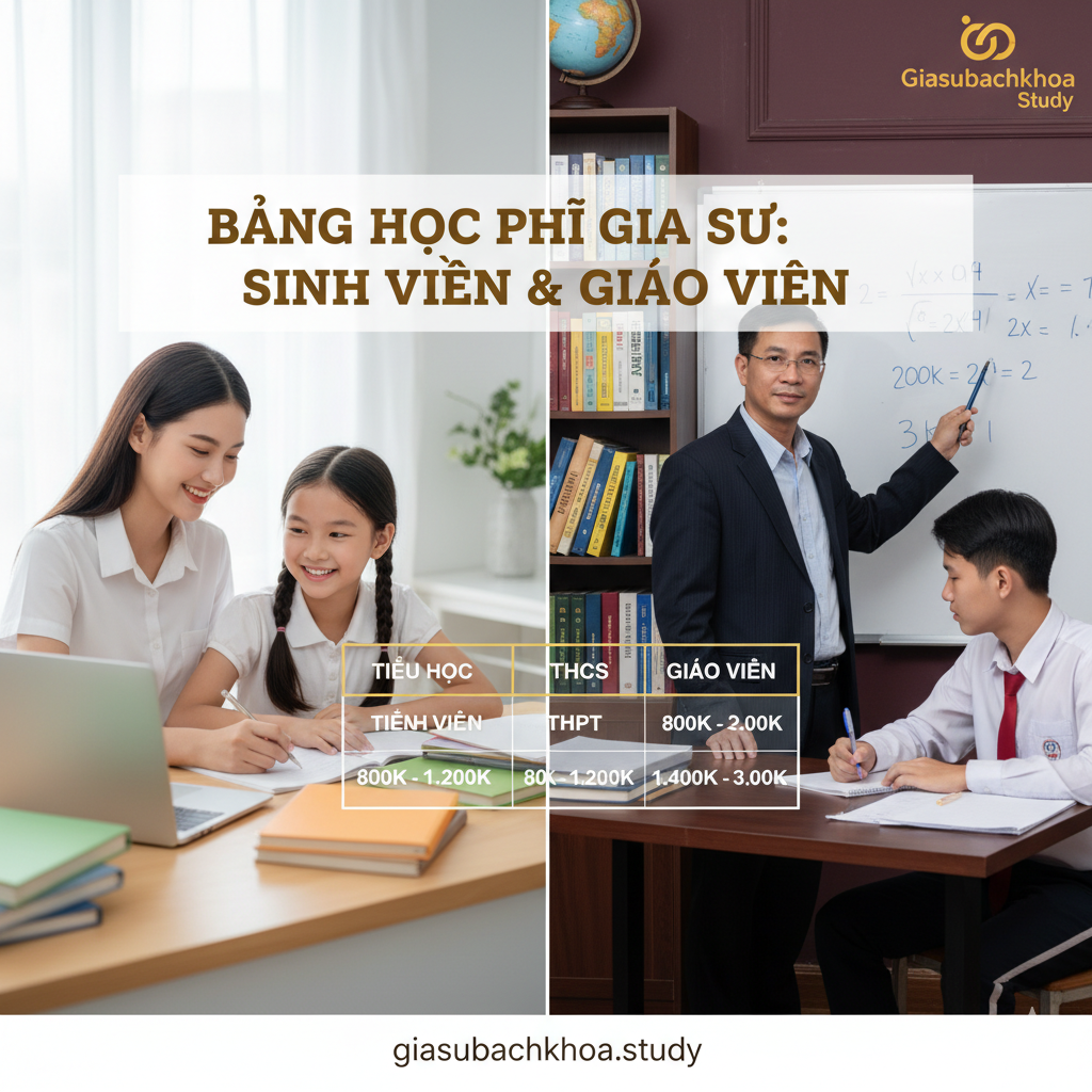 Bảng Học Phí Gia Sư 2025 – Tham Khảo Chi Tiết Cùng Giasubachkhoa Study