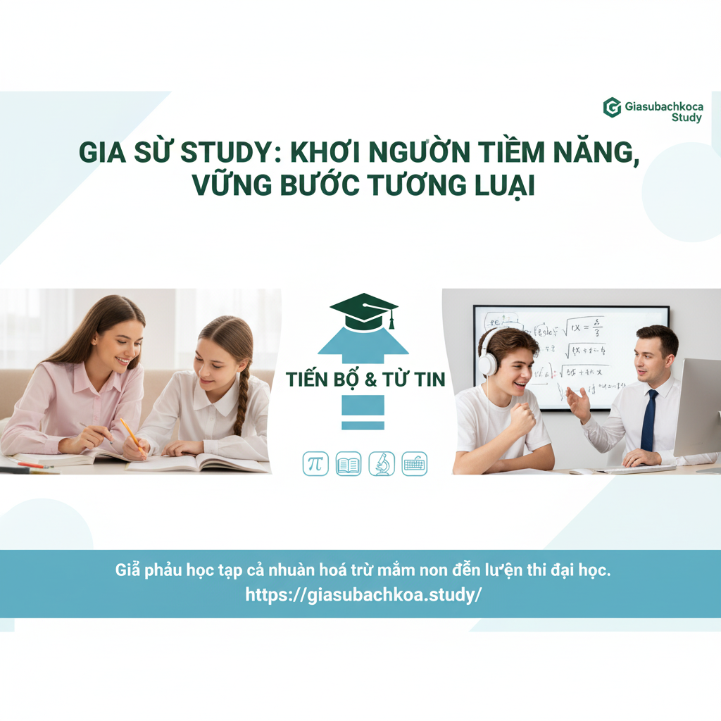 Gia Sư Study – Giải Pháp Học Tập Toàn Diện Cho Học Sinh Hiện Đại