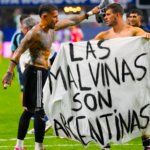 Argentina players taunt England with Falklands banner after FIFA World Cup win | Football news

